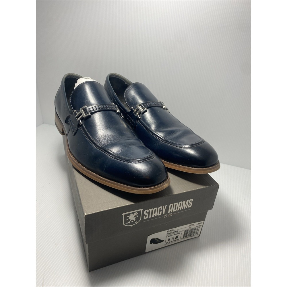 Stacy Adams Duval Men's Slip On Penny Loafer Indigo Size 9.5M Memory Foam ——09